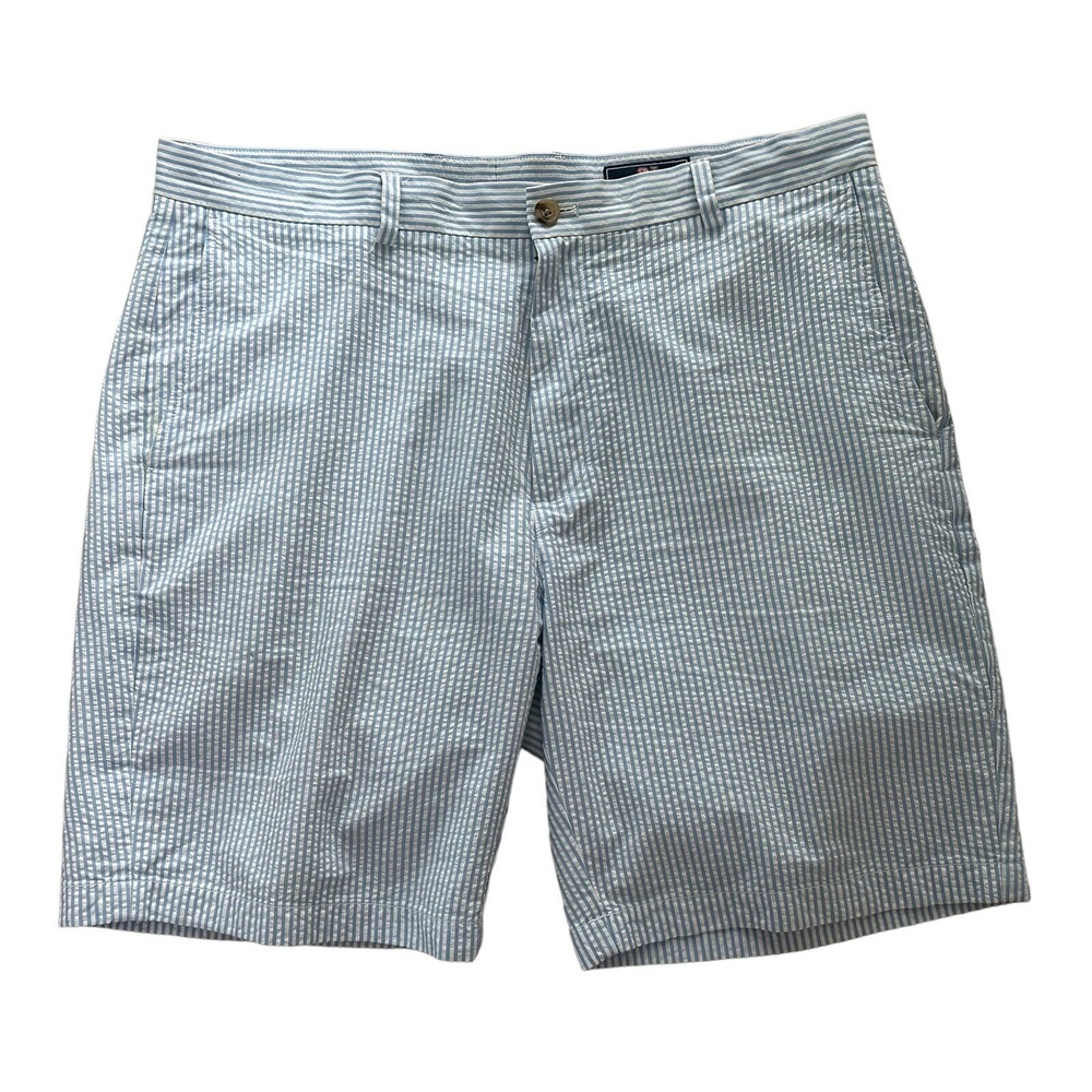 Vineyard Vines Mens Shorts Blue Striped Seersucker Cotton Breaker Cotton 38 (40) - Picture 2 of 7